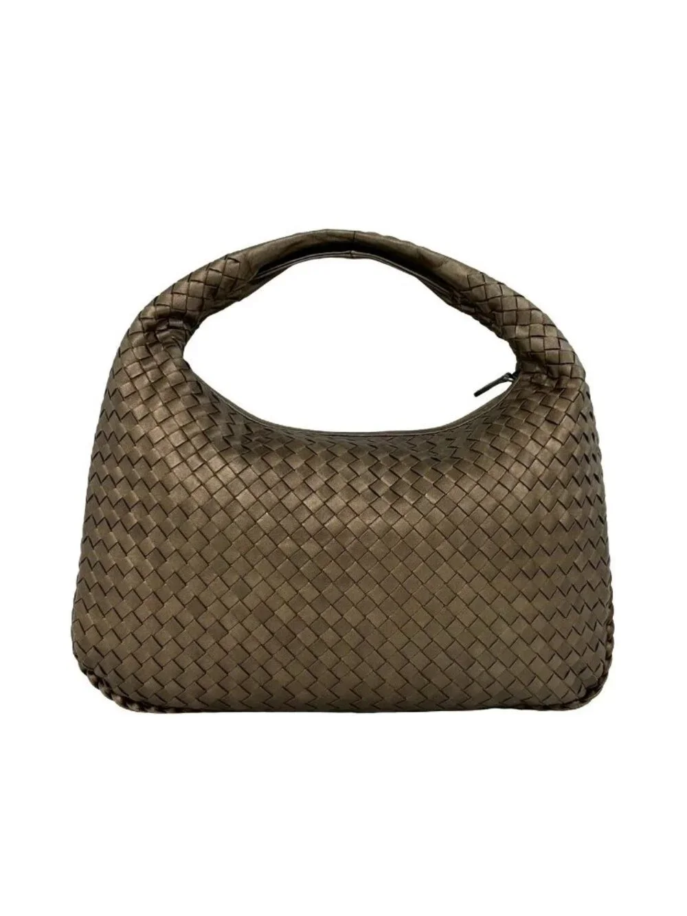Bottega Veneta Hobo Intrecciato Leather Shoulder Bag Brown